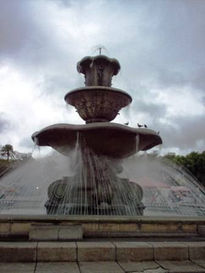 Fuente en Atardecer