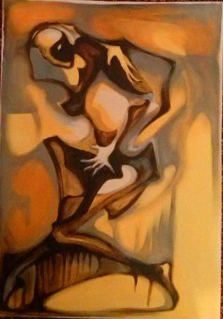 Danza del charco Acrylic Card Figure Painting