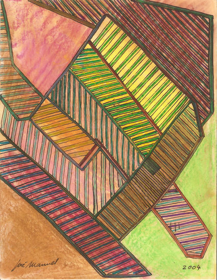 Las corbatas Mixed media Paper Landscaping