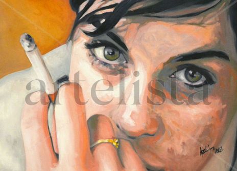 Muchacha fumando