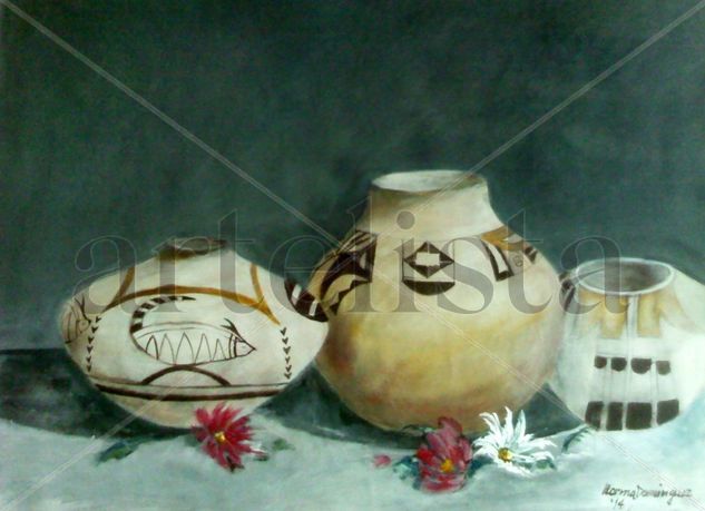 Cacharros Acrylic Paper Still Life Paintings