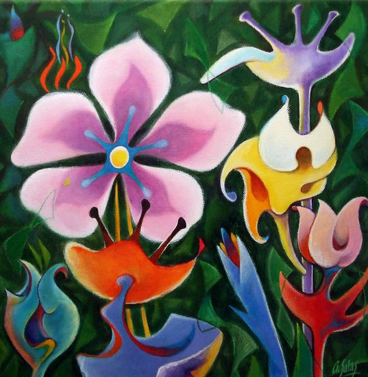 FLORILEGIO /  'Fantasía Floral' Acrylic Canvas Floral Painting