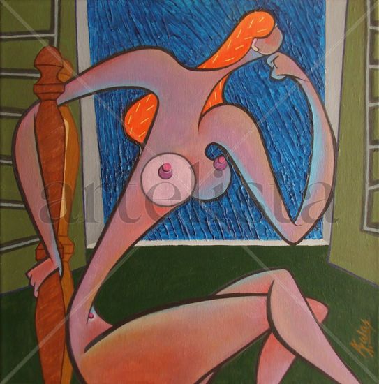 MEDITACIÓN Acrylic Canvas Nude Paintings