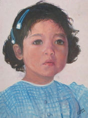 Retrato de mi hija Macarena Oil Canvas Portrait