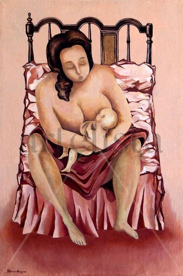 Día de la Madre 2002 Oil Canvas Portrait