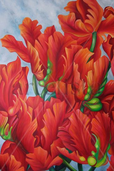 Ahínco Oil Canvas Floral Painting