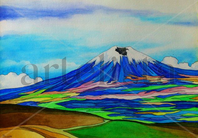 Volcán Cotopaxi Watercolour Paper Landscaping