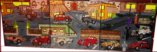 Coches de época Acrylic Canvas Others