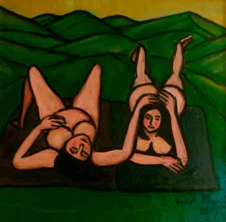 summertime2 Oil Panel Nude Paintings