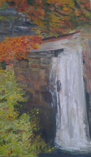 Ithaca Gorges, Waterfalls (USA) Oil Canvas Landscaping