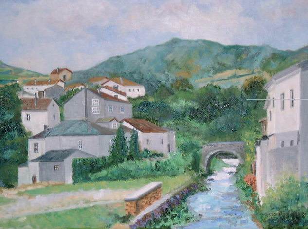 VISTA DE POTES-PICOS EUROPA Oil Textile Landscaping