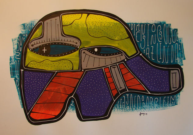 Elefante de circo Acrylic Paper Animals