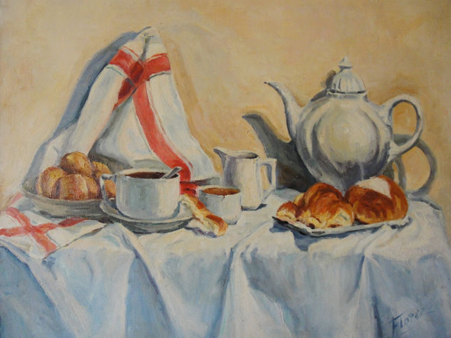 El Desayuno Oil Canvas Still Life Paintings