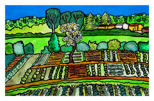 huerta de mallorca Acrylic Paper Landscaping