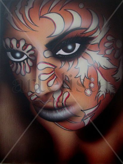 Tribal Face Acrylic Canvas Portrait