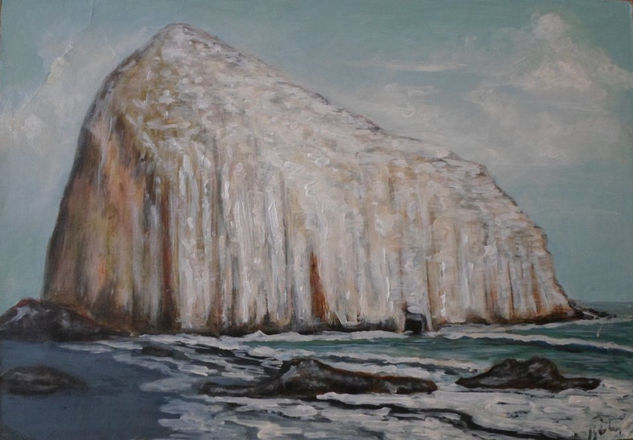 piedra de la iglesia, año 2010, constitución, chile. Acrylic Card Marine Painting