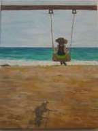 Alba y su columpio Oil Canvas Marine Painting