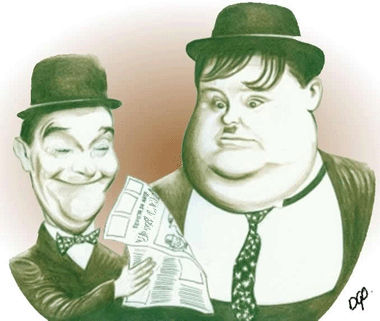 laurel and hardy Mixed Media