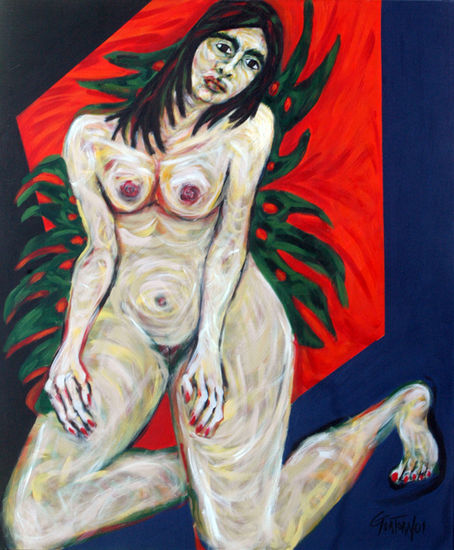 Juventud Acrylic Textile Nude Paintings