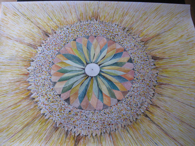 EL GIRASOL IMAGINARIO Acuarela Papel Floral