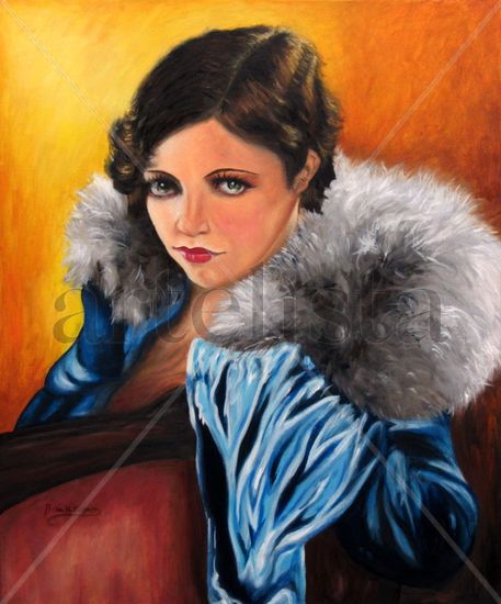 Marie Prevost "La French girl" Oil Canvas Portrait