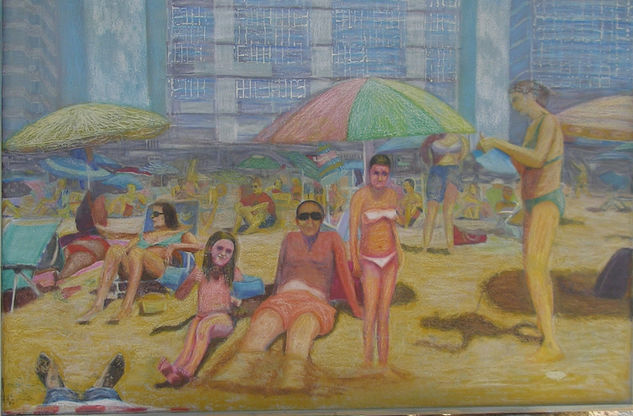 Feliz día de playa en Lampedusa Mixed media Panel Landscaping