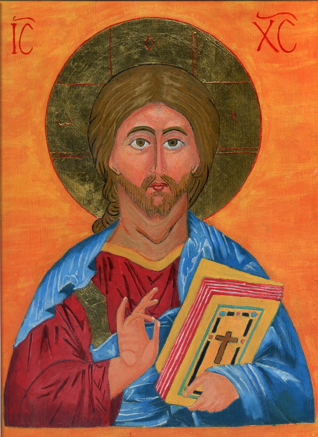 Cristo Pantocrator sobre tabla.