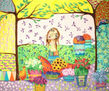 Vendedora de flores y pájaros