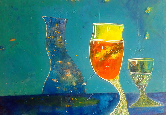 Wine series II Acrylic Canvas Still Life Paintings