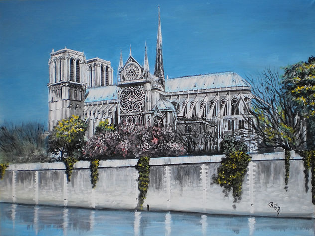 Notre Dame Acrílico Lienzo Paisaje