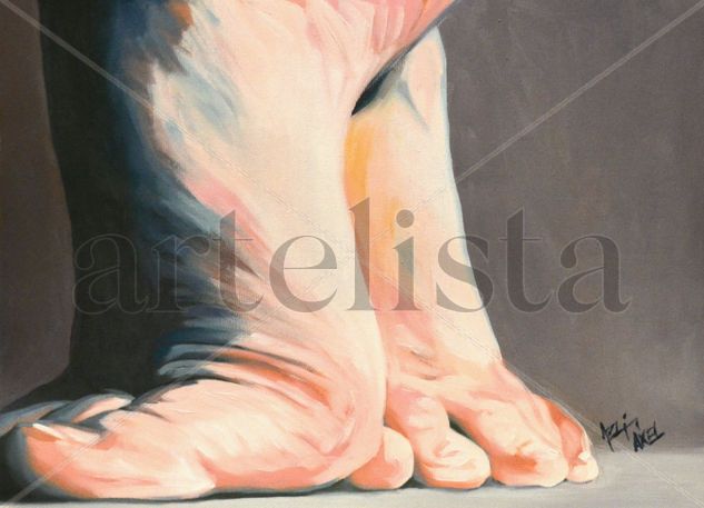 Pies Oil Canvas Figure Painting