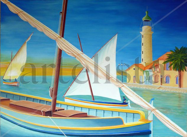 Barque Catalane Acrylic Canvas Marine Painting