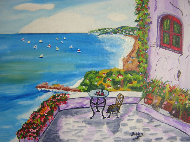 patio con vistas al mar Oil Canvas Landscaping