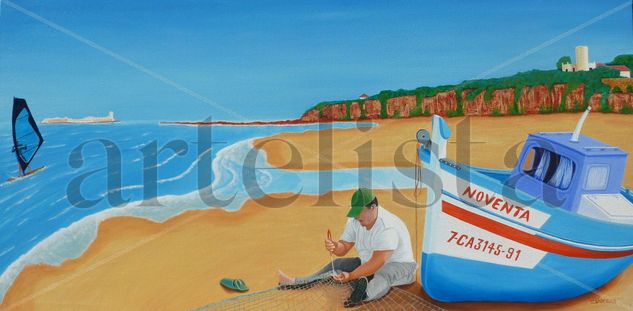 El Pescador Acrylic Canvas Marine Painting