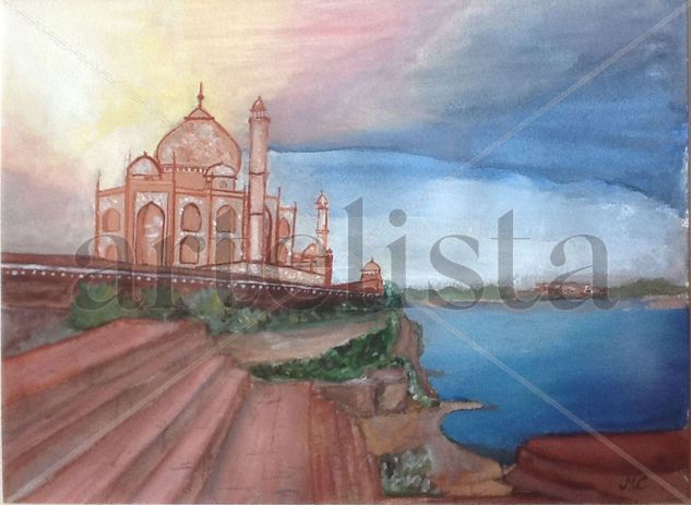 Taj Mahal Watercolour Card Landscaping