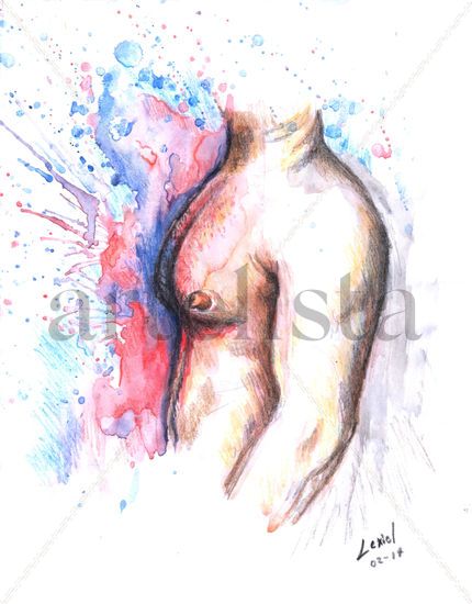 Distraccion Watercolour Paper Nude Paintings