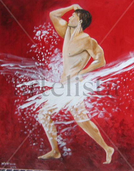 fire and water Acrylic Canvas Nude Paintings