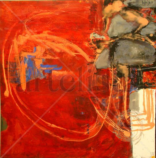 Red abstraction Oil Canvas Others