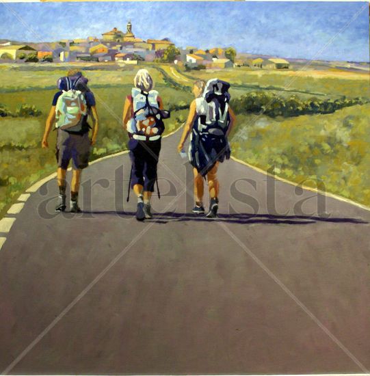 Camino de Santiago III 80x80tabla Oil Panel Landscaping