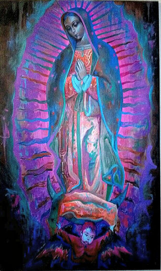 Guadalupana Oil Canvas Figure Painting