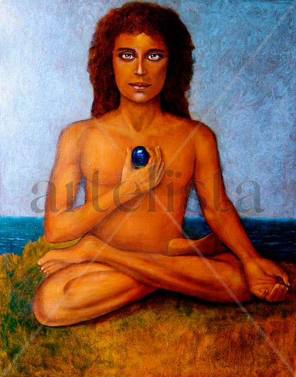 Sidharta, la Luz de la Conciencia Oil Canvas Figure Painting