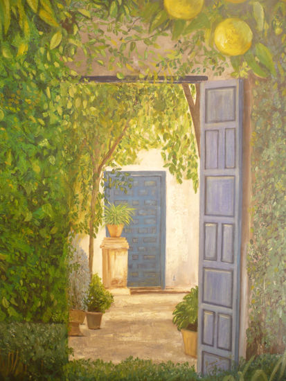 Puerta al patio Oil Canvas Landscaping