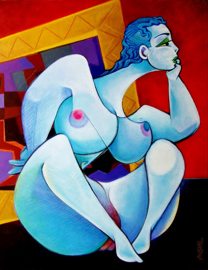 Modelo Composición I Acrylic Canvas Nude Paintings