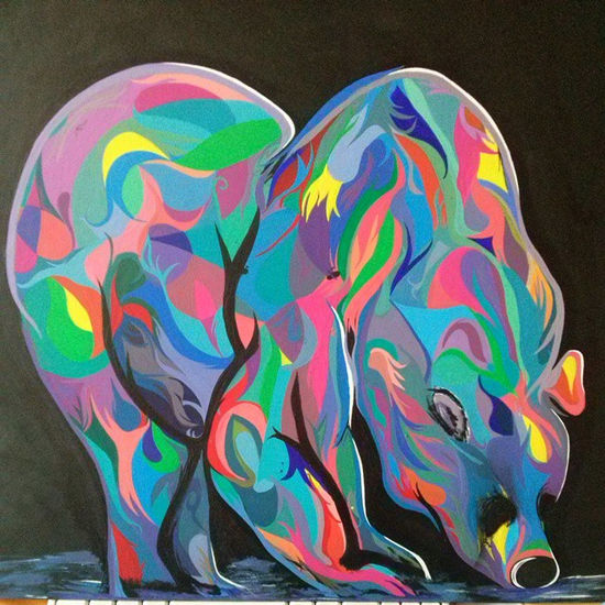 Oso multicolor Acrylic Paper Animals