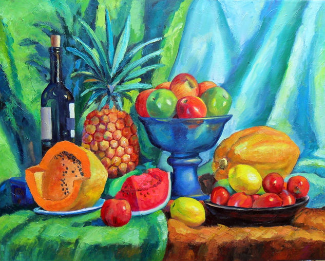 Frutas Tropicales 2 Oil Canvas Still Life Paintings