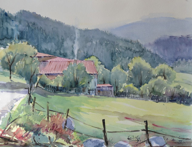 Caseríos de Balzola Watercolour Paper Landscaping