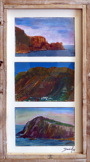 Tríptico de la Isleta del Moro Acrylic Card Marine Painting