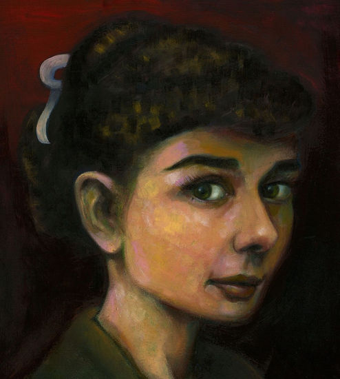 Audrey Hepburn (War & Peace) Oil Canvas Portrait