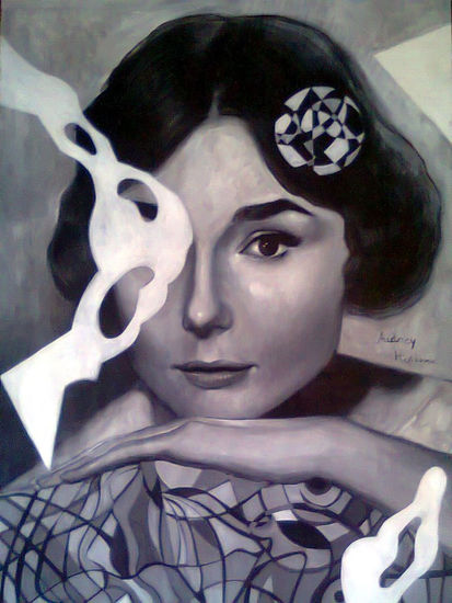 Audrey Hepburn (Love in the Afternoon) Acrílico Papel Retrato