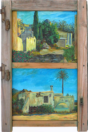 Vistas del Cortijo Grande Oil Panel Floral Painting